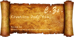 Czvetics Zsófia névjegykártya